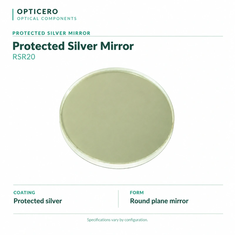 rsr20 opticero product card RSR20 protected silver mirror, product photograph with verified English specifications