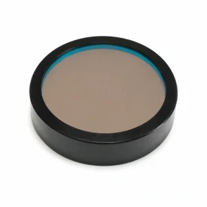 BPH460-10nm bandpass filter in a black circular mount on a white background