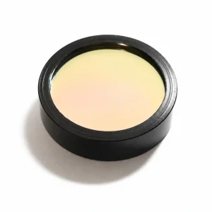BPH480-10nm bandpass filter in a black circular mount on a white background